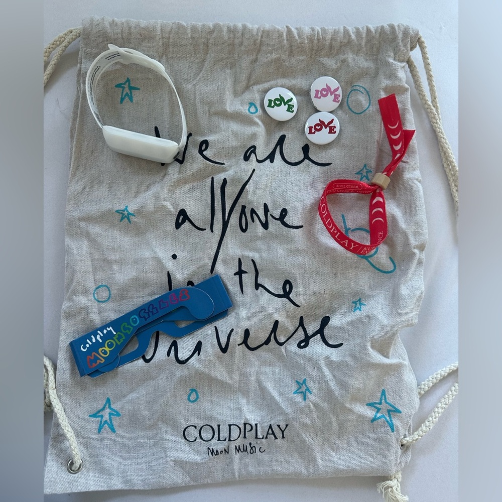 Coldplay Gray Drawstring Bag - image 1